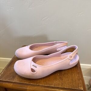 Crocs Olivia Womens Slingback Size 10 Pink Casual Slip On Flat Shoes‎